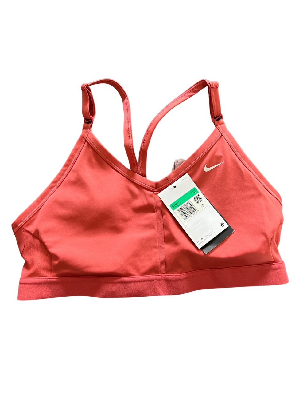 Nike Coral Strappy Sports Bra with V-Neck
